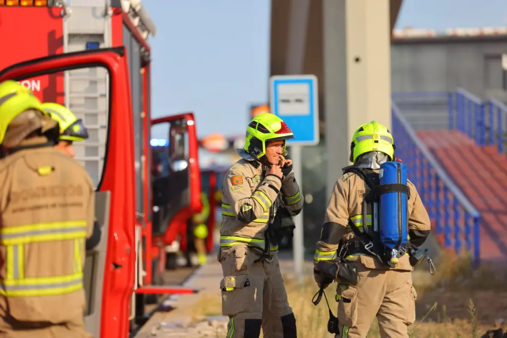 Incendio en la empresa 'Productos QP' de Utebo