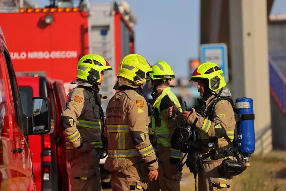 Incendio en la empresa 'Productos QP' de Utebo