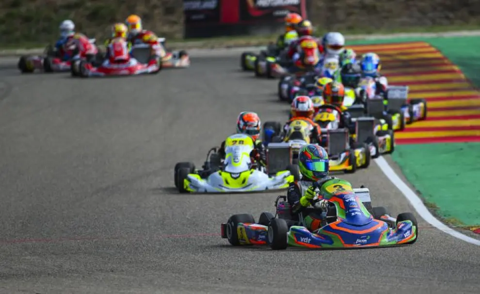Foto de la primera prueba del Campeonato de España de karting 2025 en Motorland Aragón