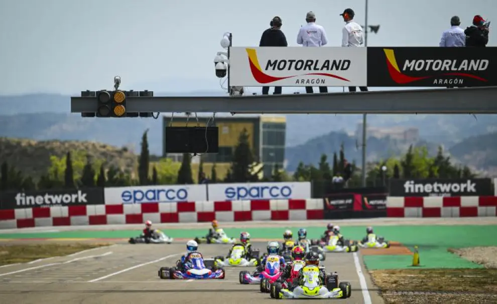 Foto de la primera prueba del Campeonato de España de karting 2025 en Motorland Aragón