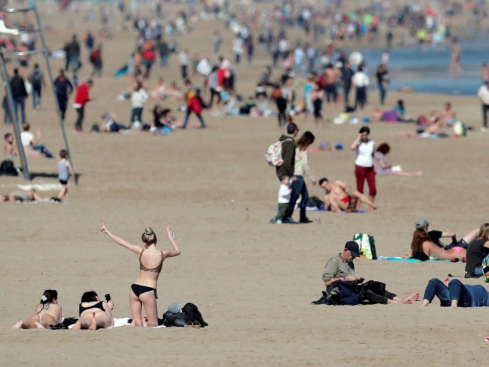 Playa de la Malavarrosa (Valencia), el último fin de semana de febrero