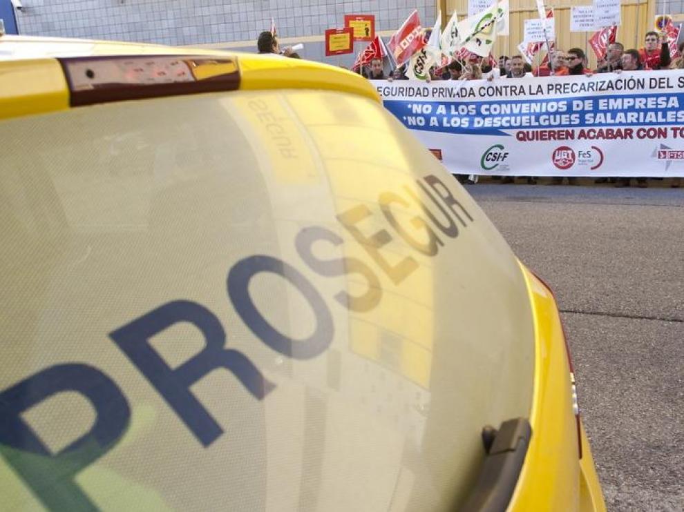 Concentración de los trabajadores de Prosegur