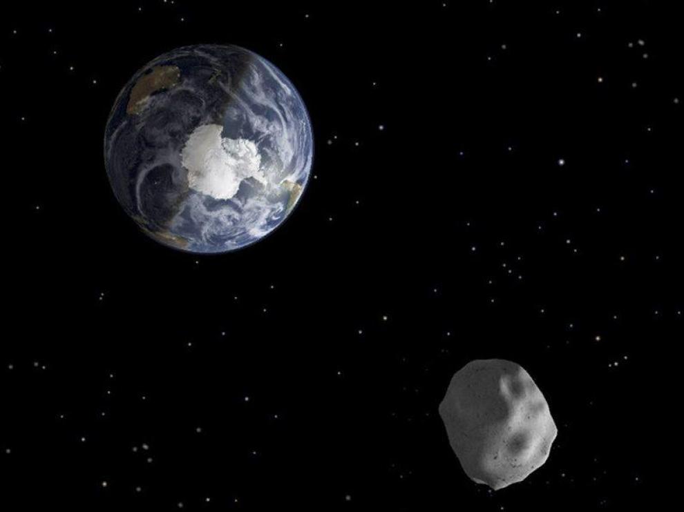 Recreación de un asteroide cerca de la Tierra