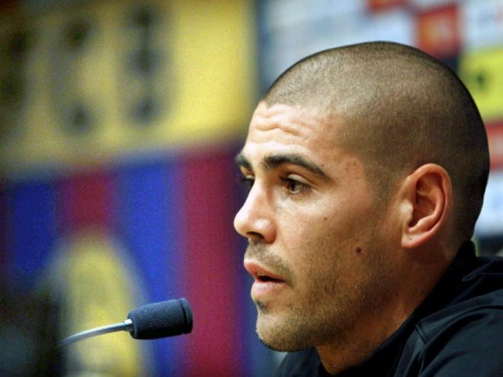 El portero titular del Barça, Víctor Valdés