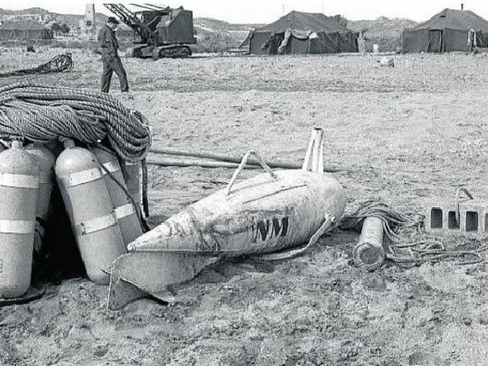 Una de las tres bombas radioactivas que cayeron en tierra firme sobre Palomares.
