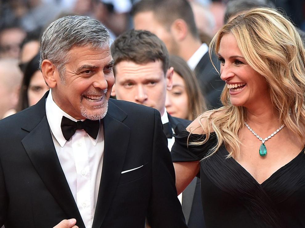 George Clooney y Julia Roberts en la alfombra roja del Festival de Cannes.
