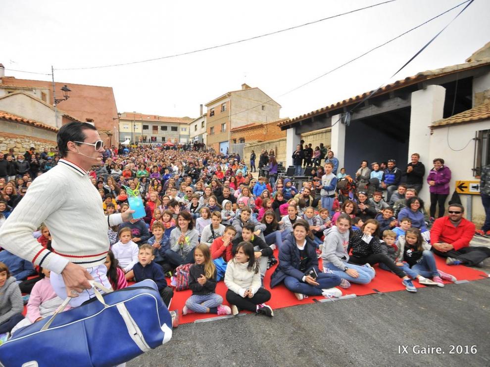 Rafa Maza con su actuación 'Solo Fabiolo' en el IX Gaire, en Pancrudo.
