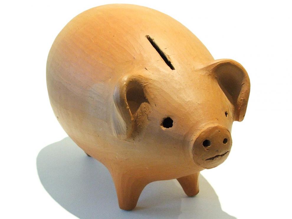 Hucha con forma de cerdo.