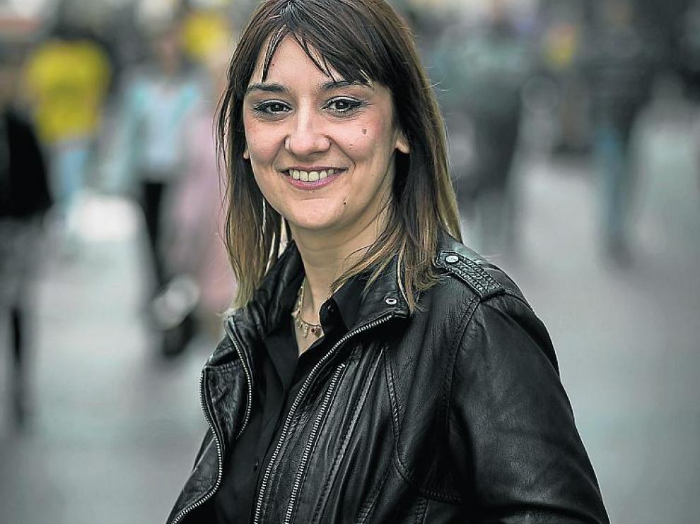 Mamen Marcén, ayer en las calles de Zaragoza.