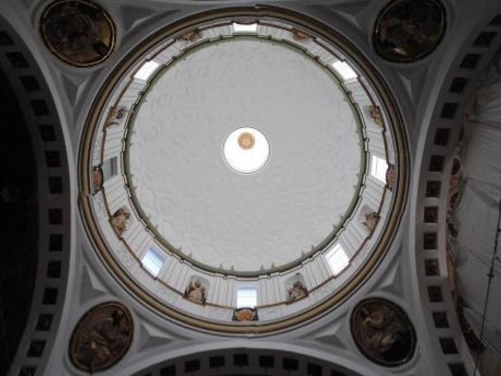 Imagen de la cúpula de la Colegiata de Santa María de Calatayud rehabilitada.