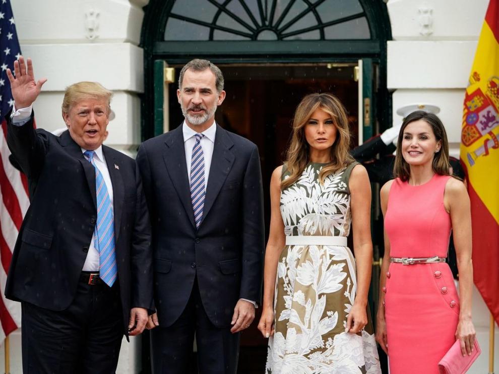 19 DE JUNIO. Reunión de los reyes don Felipe y doña Letizia con el presidente de los EE.UU. Donald Trump y su esposa Melania, durante un viaje oficial de los monarcas a Estados Unidos