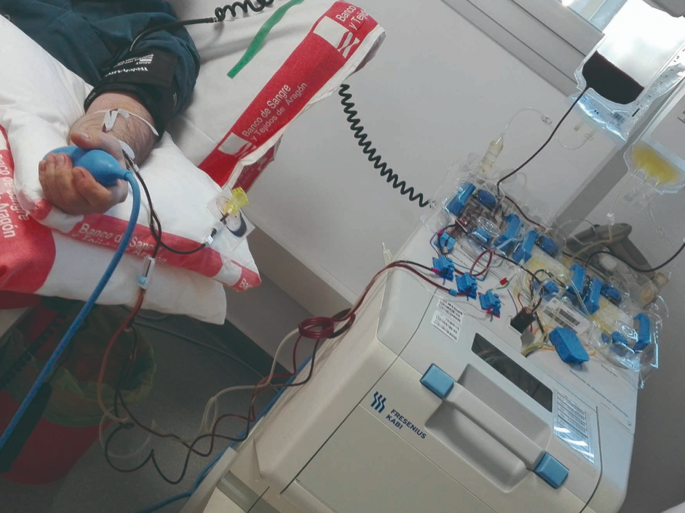 Una donación por aféresis.