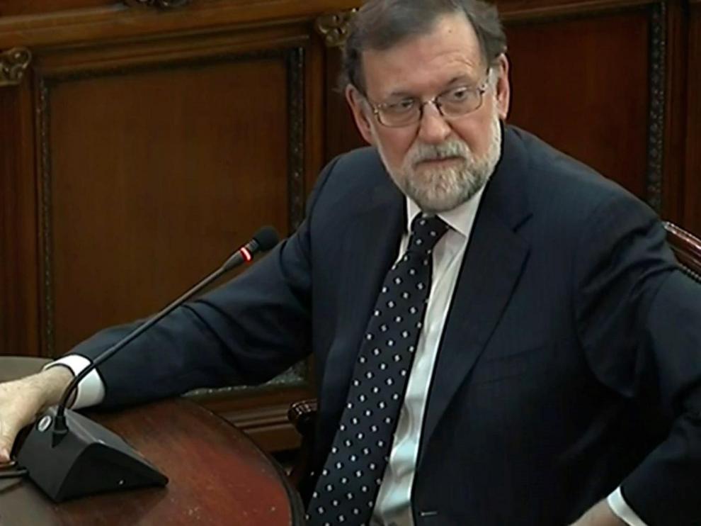 Rajoy, durante su declaración ante el Supremo.