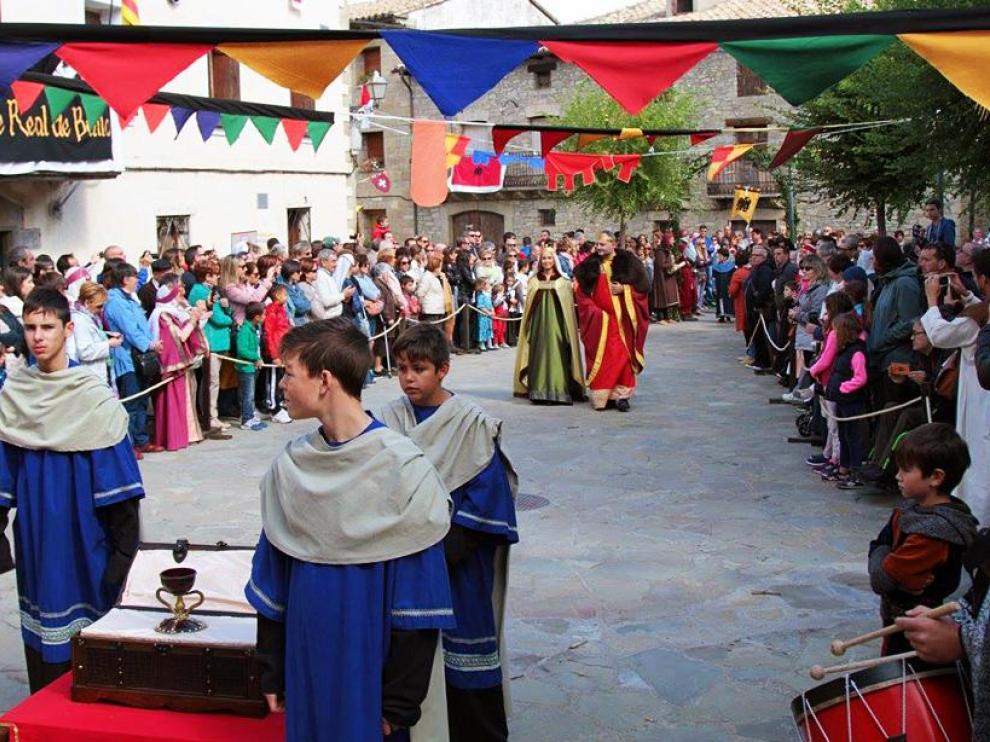 Imagen de la úlima edición de la recreación de la estancia del Santo Grial en Bailo.