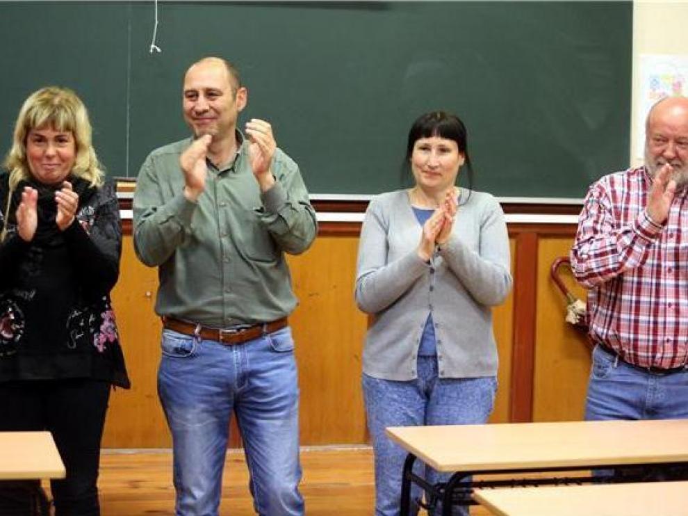 Pilar Callén, Jesús Pérez, Raquel González y Víctor Pardo son los cuatro primeros candidatos de la lista municipal de Cambiar