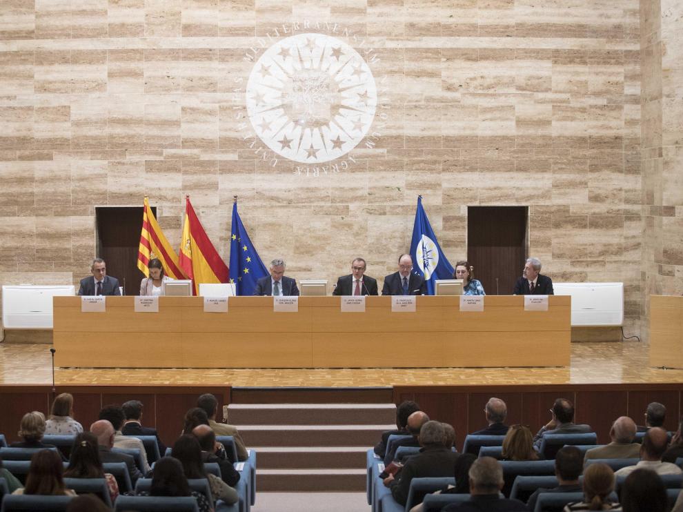 Salón de actos del Instituto Agronómico del Mediterráneo de Zaragoza (IAMZ), situado en el Campus Aula Dei de la capital aragonesa
