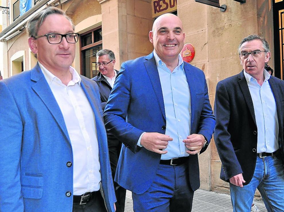 De izquierda a derecha, Joaquín Juste, Juan Carlos Gracia Suso y Luis María Beamonte.