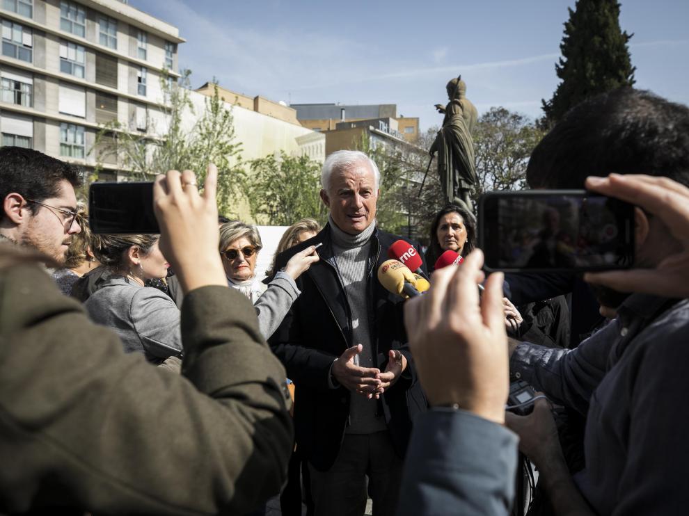 Eloy Suárez, en un acto de campaña este sábado en Zaragoza.