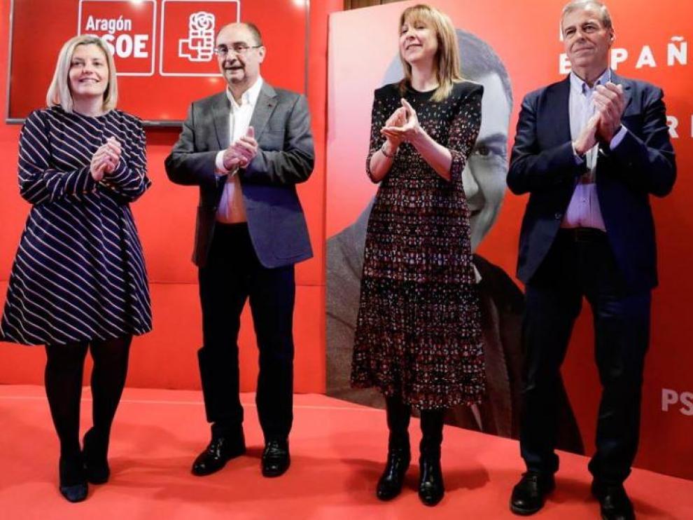 Lambán, este domingo, en un acto en Sabiñánigo
