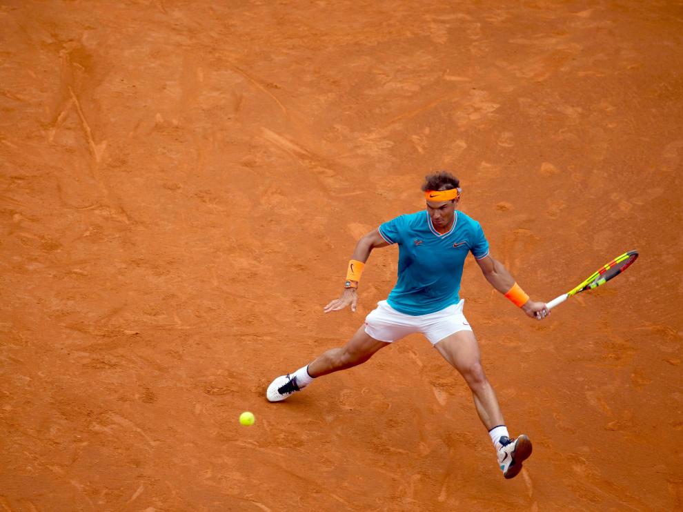 Rafa Nadal durante el partido de tercera ronda del Barcelona Open Banc Sabadell ante David Ferrer.