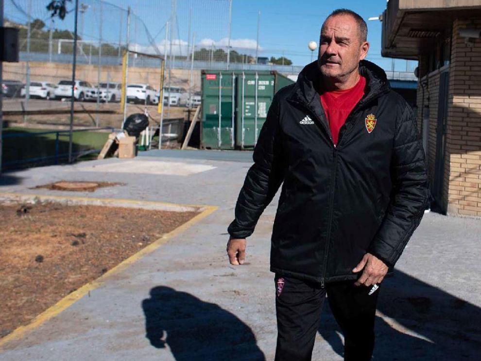 Víctor Fernández, en la mañana de este viernes en la Ciudad Deportiva, tras atender a los medios de comunicación.