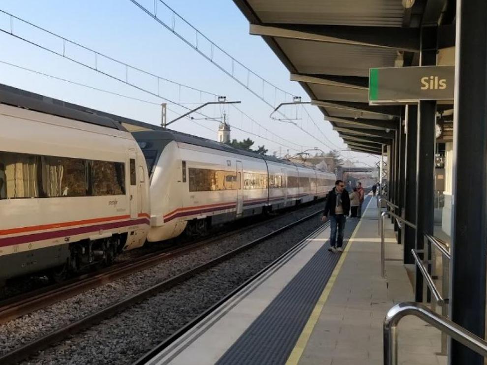 Estación de tren de Sils, en Gerona.