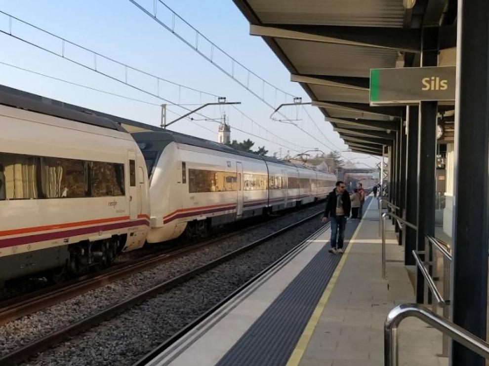 Estación de tren de Sils, en Gerona.