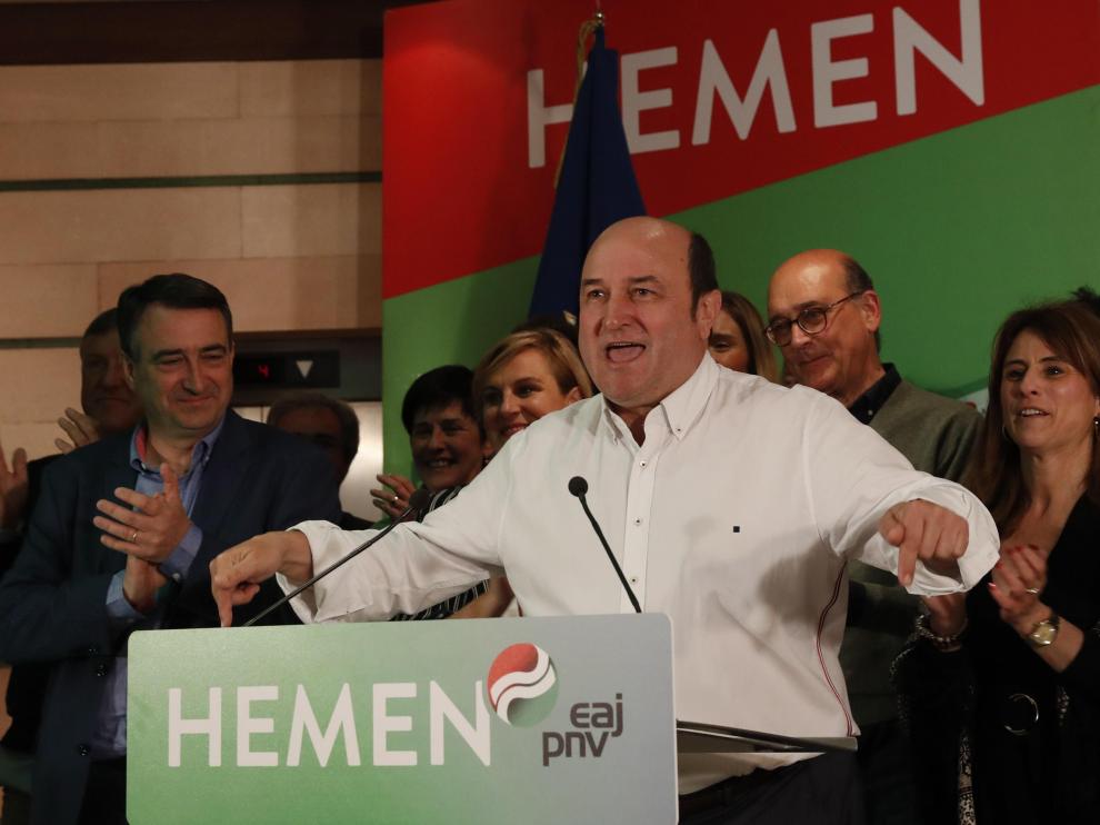 El presidente del PNV, Andoni Ortuzar, ayer, en Bilbao