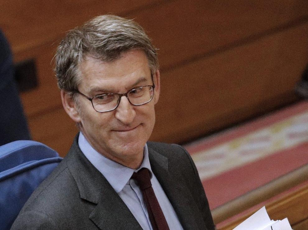 Feijóo, en el Parlamento de Galicia.