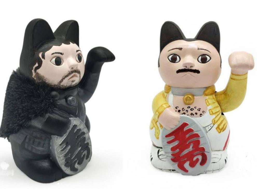 Jon NIeve y Freddie Mercury, convertidos en gatos de la suerte por la diseñadora Silvia Mollat