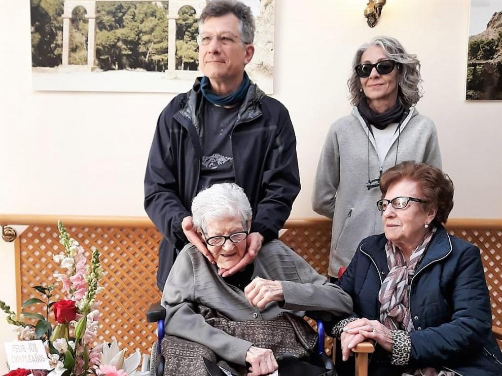 Joaquina Galindo el pasado 1 de marzo, cuando celebró su 108 cumpleaños.