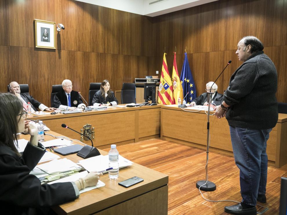 El acusado, durante el juicio celebrado el pasado 24 de abril en la Audiencia de Zaragoza.