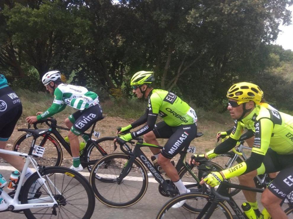Primeros kilómetros de la segunda etapa de la Vuelta Aragón 2019. @Vuelta_Aragon