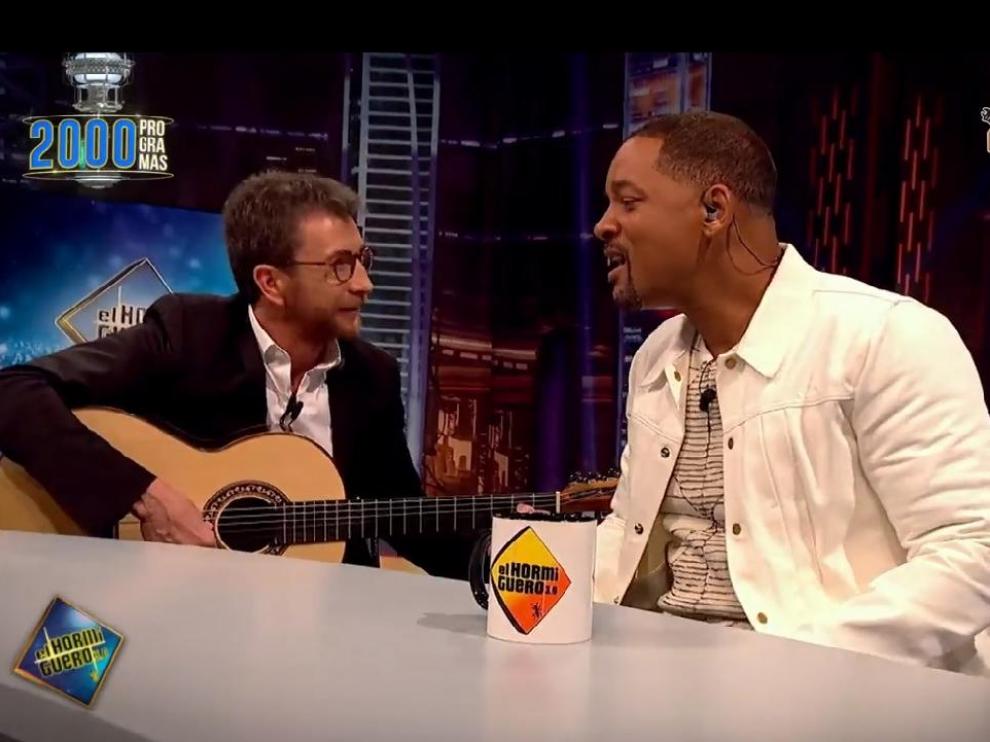 Pablo Motos, junto al actor Will Smith, durante el programa 2.000 de 'El Hormiguero', que se emite este lunes por la noche.