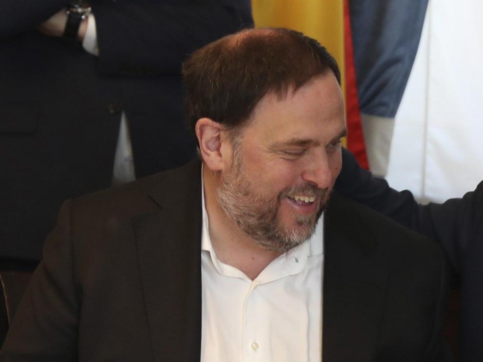 Oriol Junqueras, junto al diputado al Congreso, Gabriel Rufián.