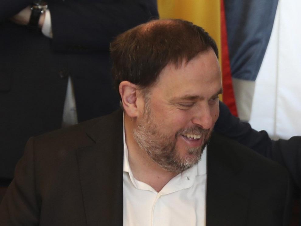 Oriol Junqueras, junto al diputado al Congreso, Gabriel Rufián.