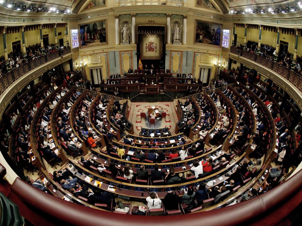 Vista del hemiciclo del Congreso de los Diputados.