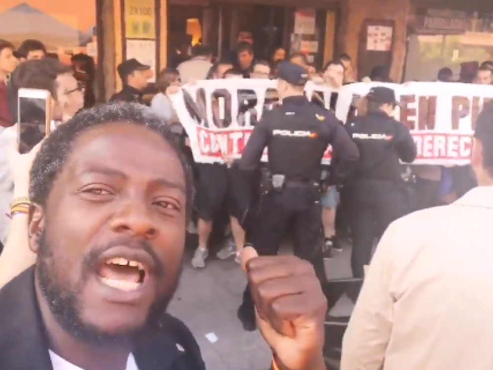 Imagen del vídeo compartido en Twitter por Bertrand Ndongo.