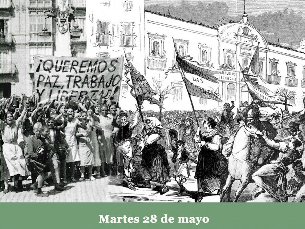 Cartel del ciclo de conferencias 'Zaragoza amotinada'.