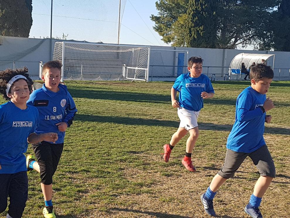 Imagen del campo de fútbol de San Mateo de Gállego.