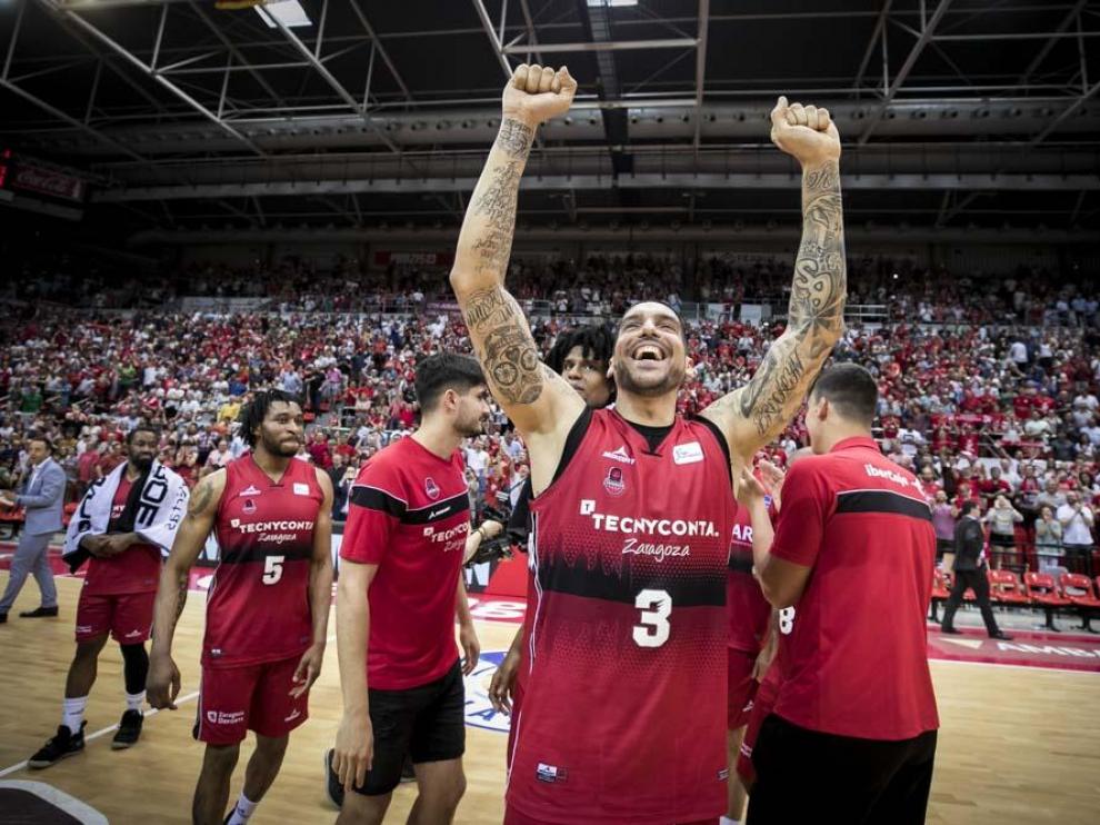 Celebración de los jugadores del Tecnyconta