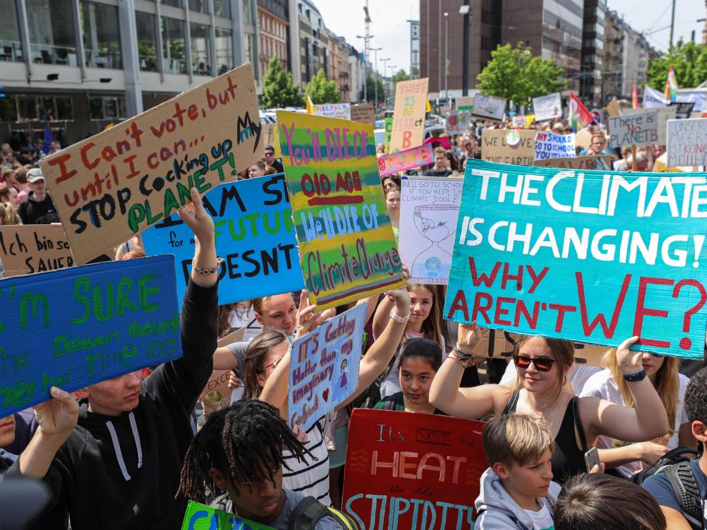 Protesta en contra de la crisis climática en Fráncfort (Alemania)