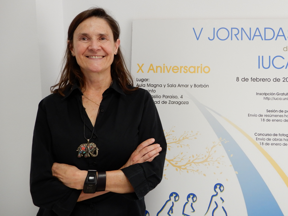 Gloria Cuenca, primera mujer catedrática de Paleontología de la Universidad de Zaragoza.