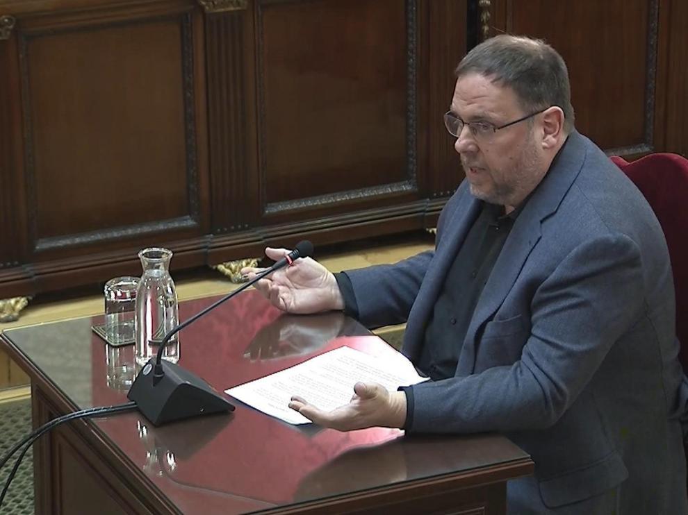 El exvicepresidente catalán Oriol Junqueras, en el Tribunal Supremo.