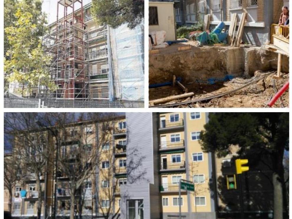 Una imagen de la actuación llevada a cabo en un edificio de las viviendas de Balsas, en la calle de Peña Oroel.