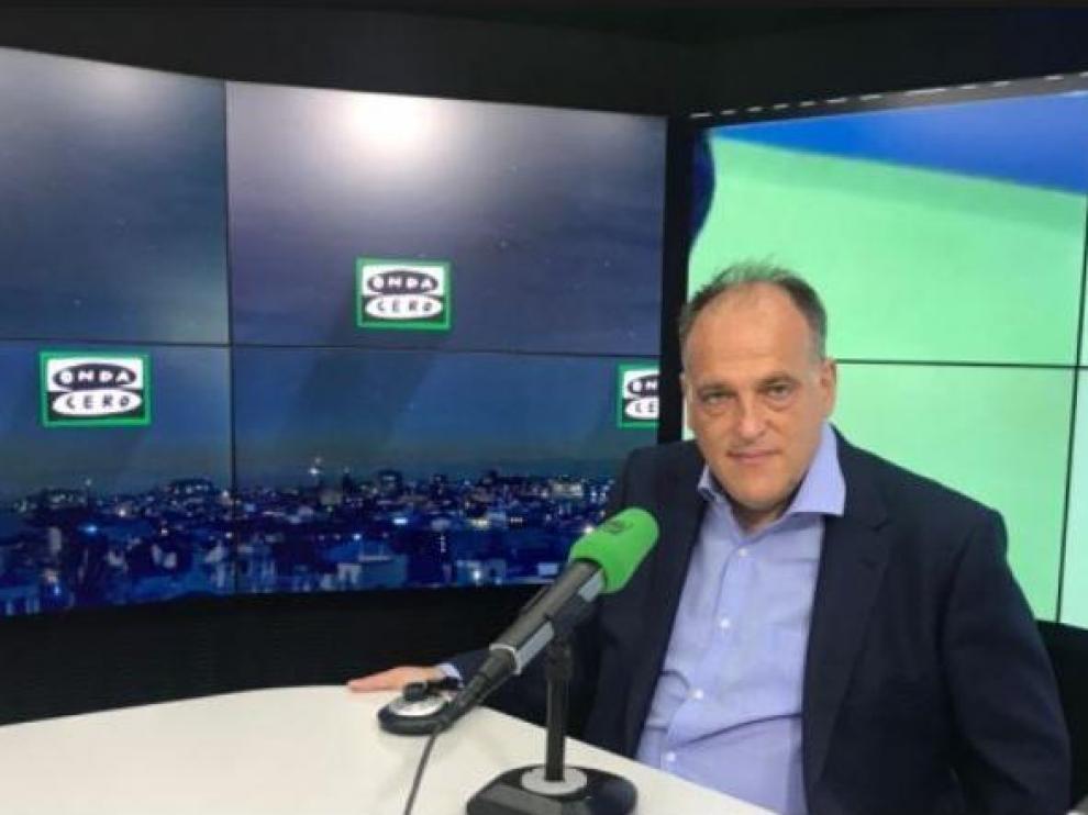 Javier Tebas, en su participación en Onda Cero donde habló de los partidos de los viernes y los lunes.