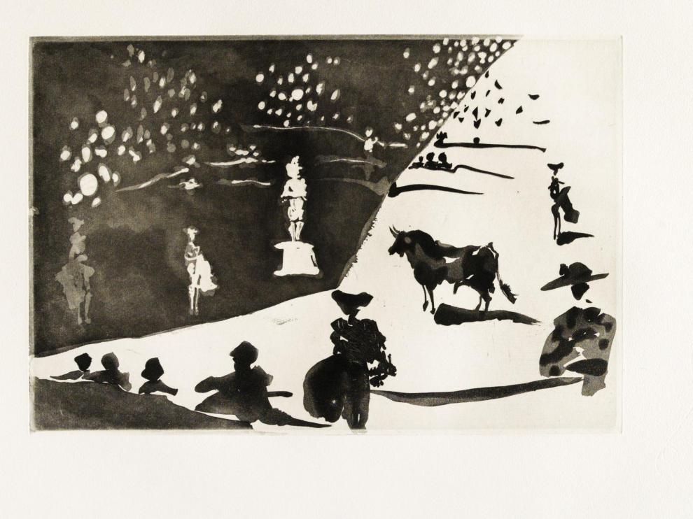 El grabado 'Don Tancredo', de Pablo Picasso, estampado en 1959.
