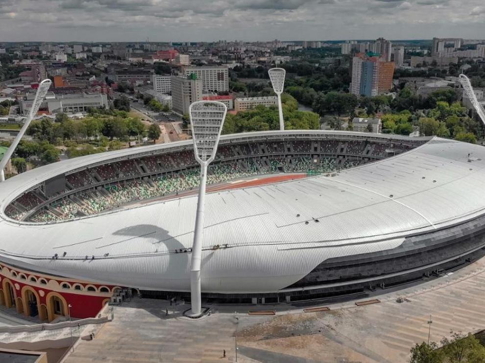Estadio Dinamo, en Minsk, donde se celebrará la ceremonia inaugural.