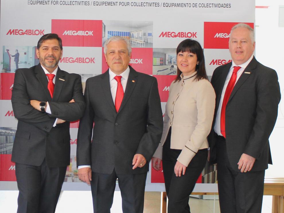 El equipo directivo de Megablok: de izquierda a derecha, Enrique Villaverde, José Antonio Villaverde, Sonia Villaverde y Juan Valle.