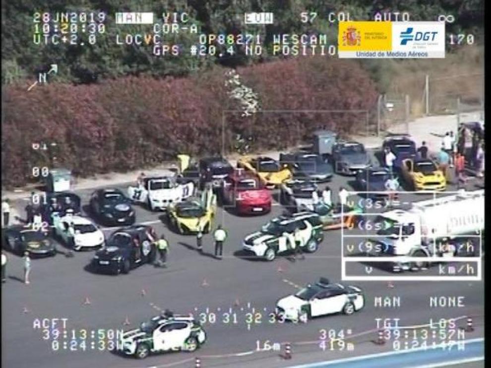 Imagen del operativo en el rally a su paso por Valencia.